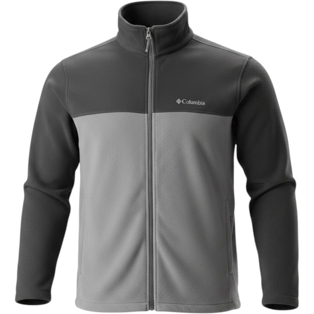 Columbia Granite Mountain Fleece Jacket Men Sz XL Gray Black Full Zip Outdoors
